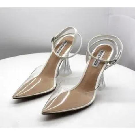 Steve Madden Womens Zelie Two-Piece Pumps  Color Clear Vinyl Size 9M