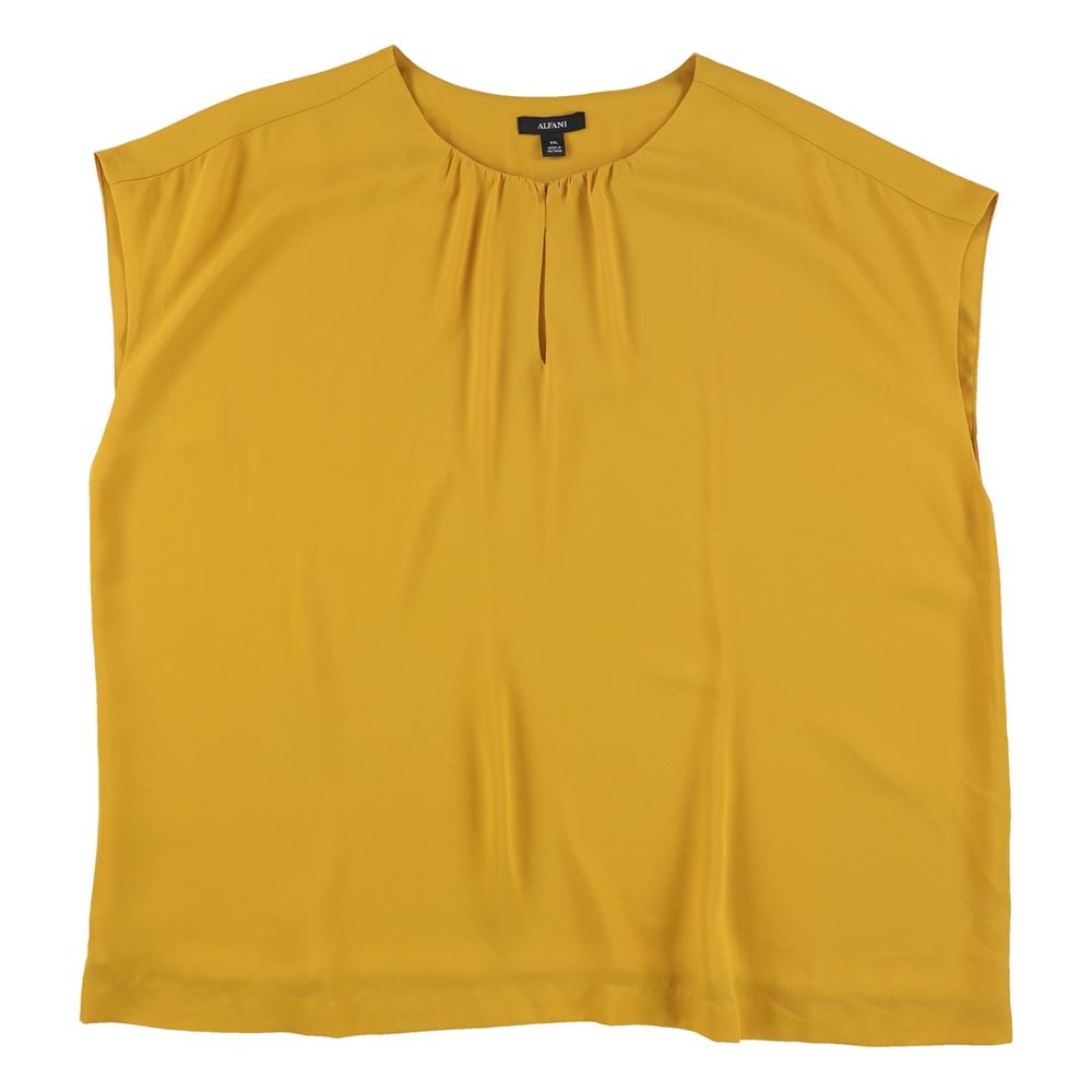 Alfani Women’s Solid Sleeveless Blouse Top Color White Size L