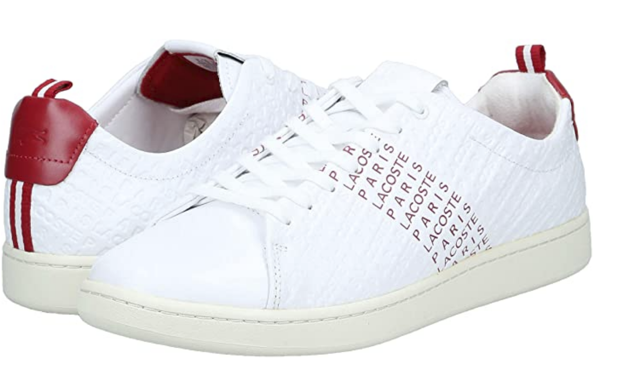 Lacoste Men's Carnaby Evo SMA Sneaker Color White/Red Size 12 M