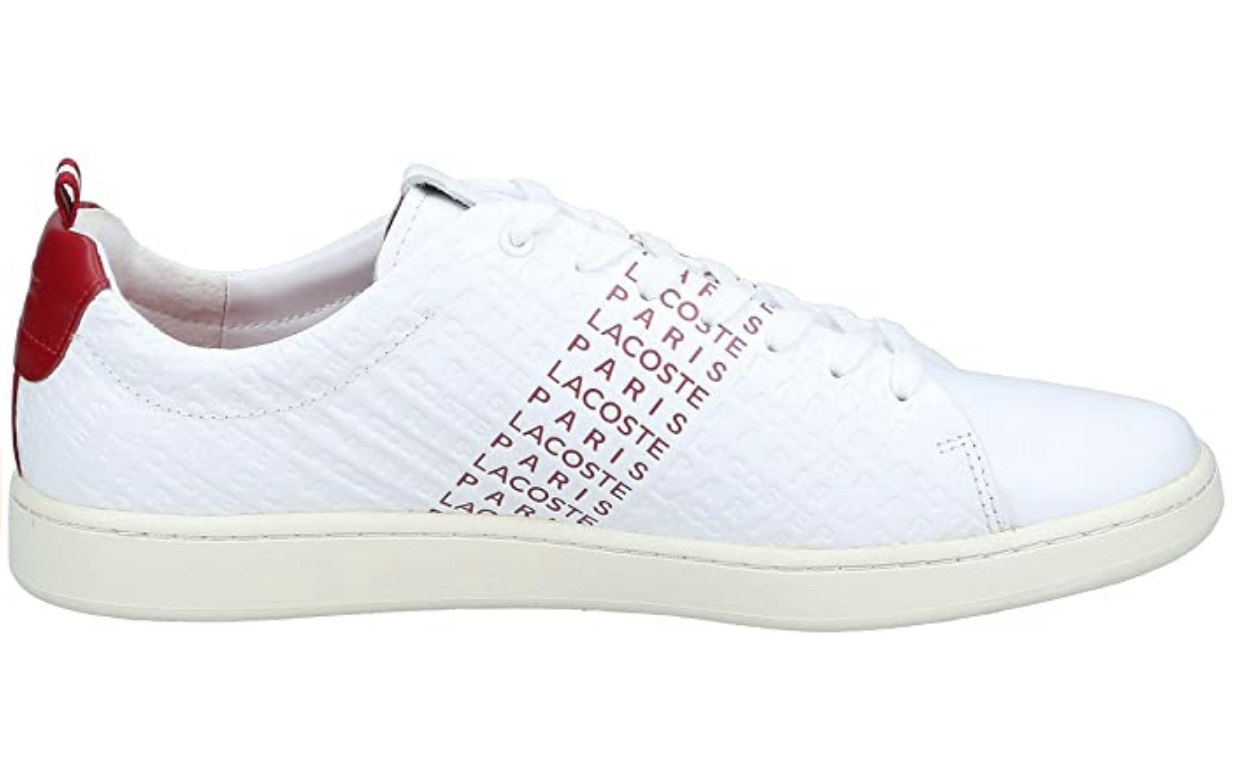 Lacoste Men's Carnaby Evo SMA Sneaker Color White/Red Size 12 M