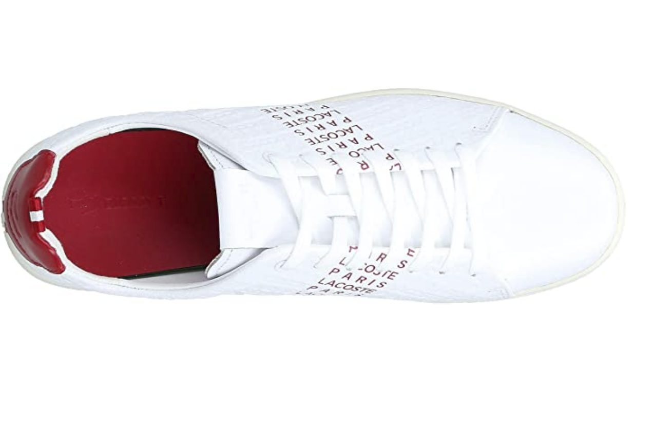 Lacoste Men's Carnaby Evo SMA Sneaker Color White/Red Size 12 M