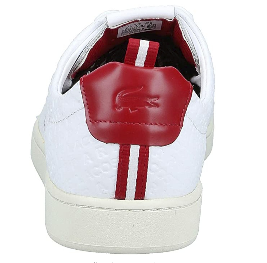 Lacoste Men's Carnaby Evo SMA Sneaker Color White/Red Size 12 M