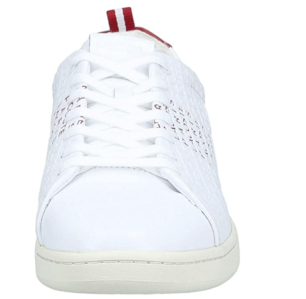 Lacoste Men's Carnaby Evo SMA Sneaker Color White/Red Size 12 M