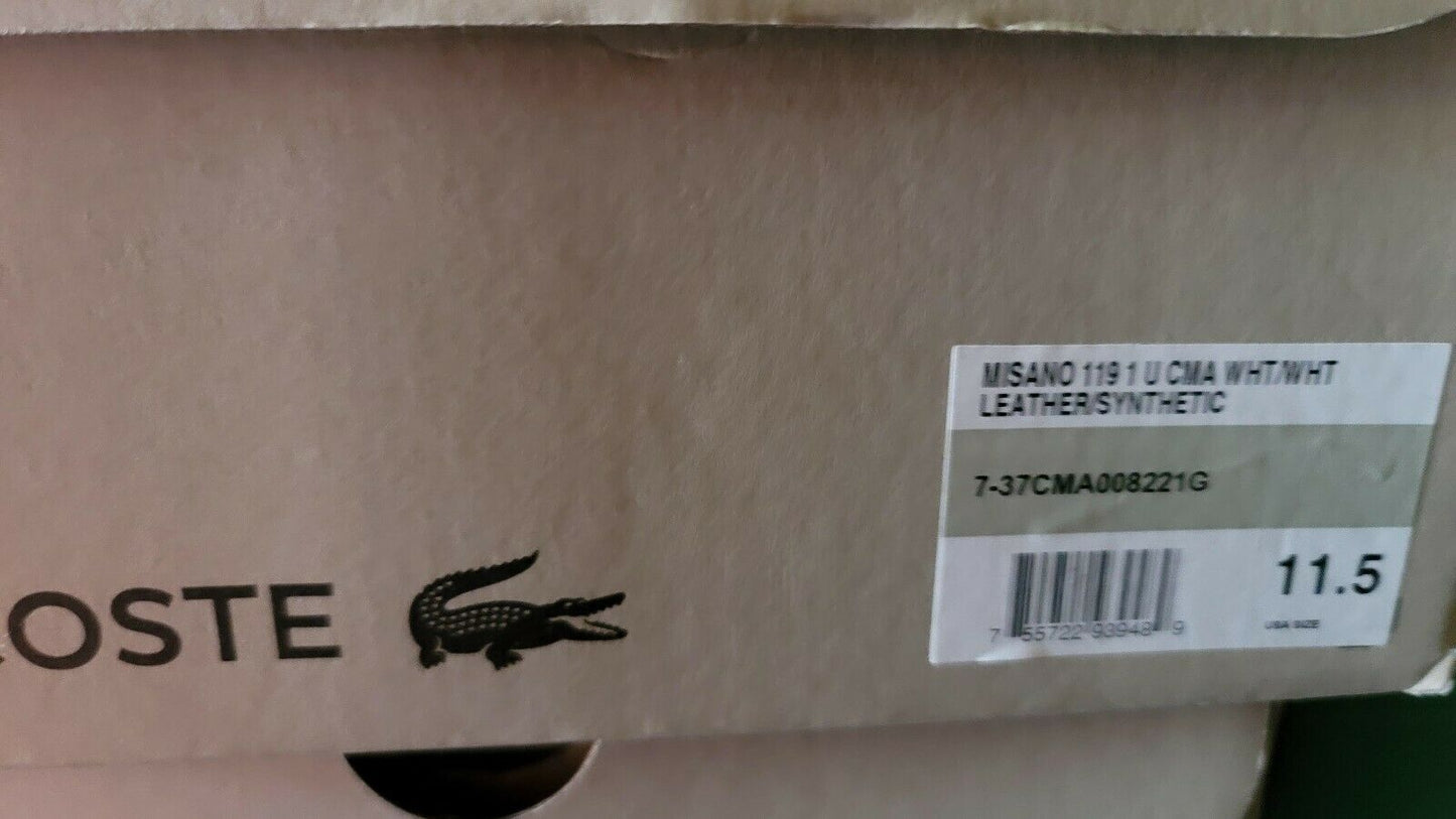 Lacoste Mens Misano Sneaker Color: White/White