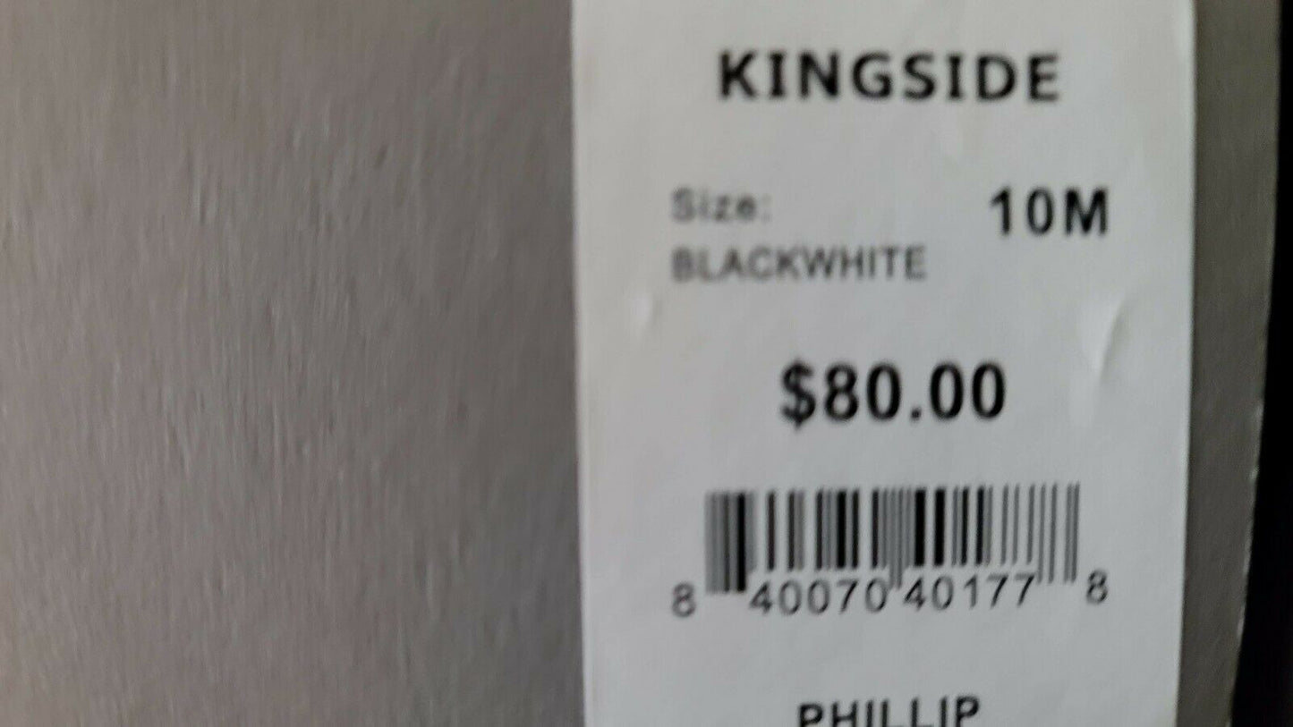 KINGSIDE Men's Phillip Lace-Up Sneakers Color Black/White Size 10