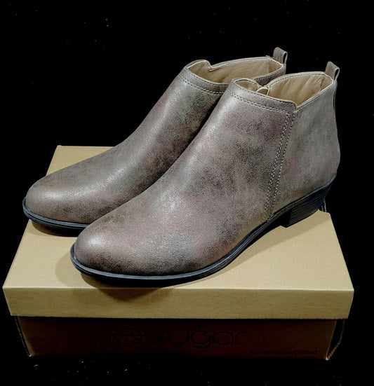 Sugar Tabby Short Booties bronze metallic