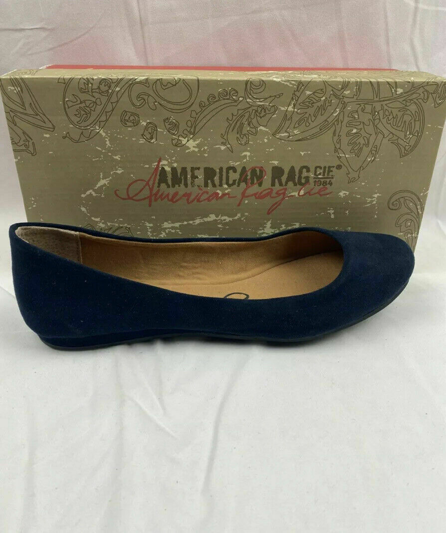 American Rag Womens Aellie Navy Close Toe Flats AELLIENVY