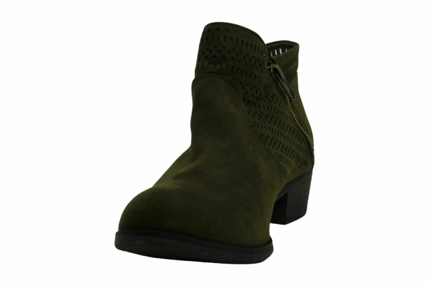 American Rag Womens Aabby1 Almond Toe Ankle Fashion Boots Olive Perf AABBY1  - Size 7.5M
