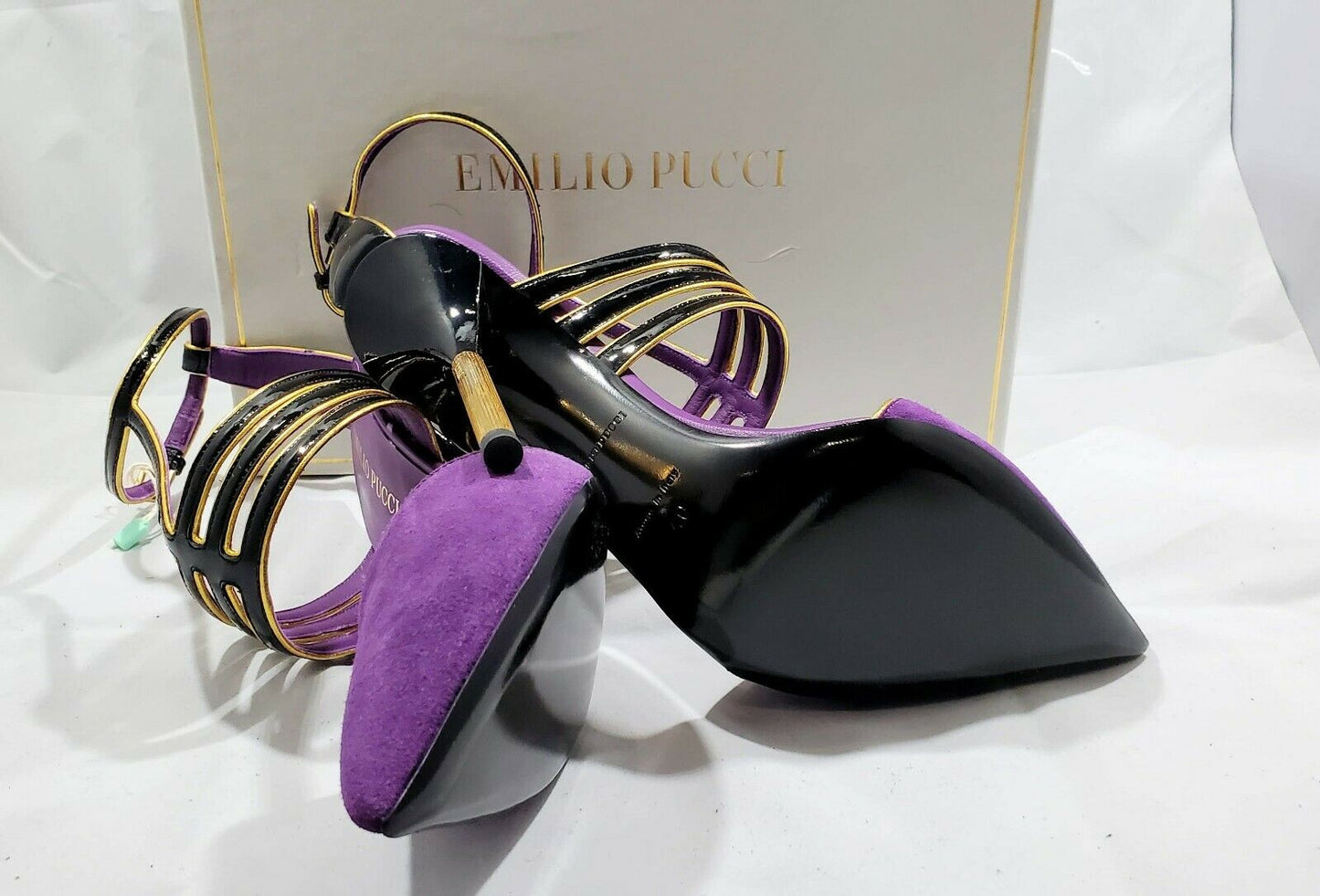 Emilio Pucci Suede T Strap Pumps Color Purple Size EU 40/US 10