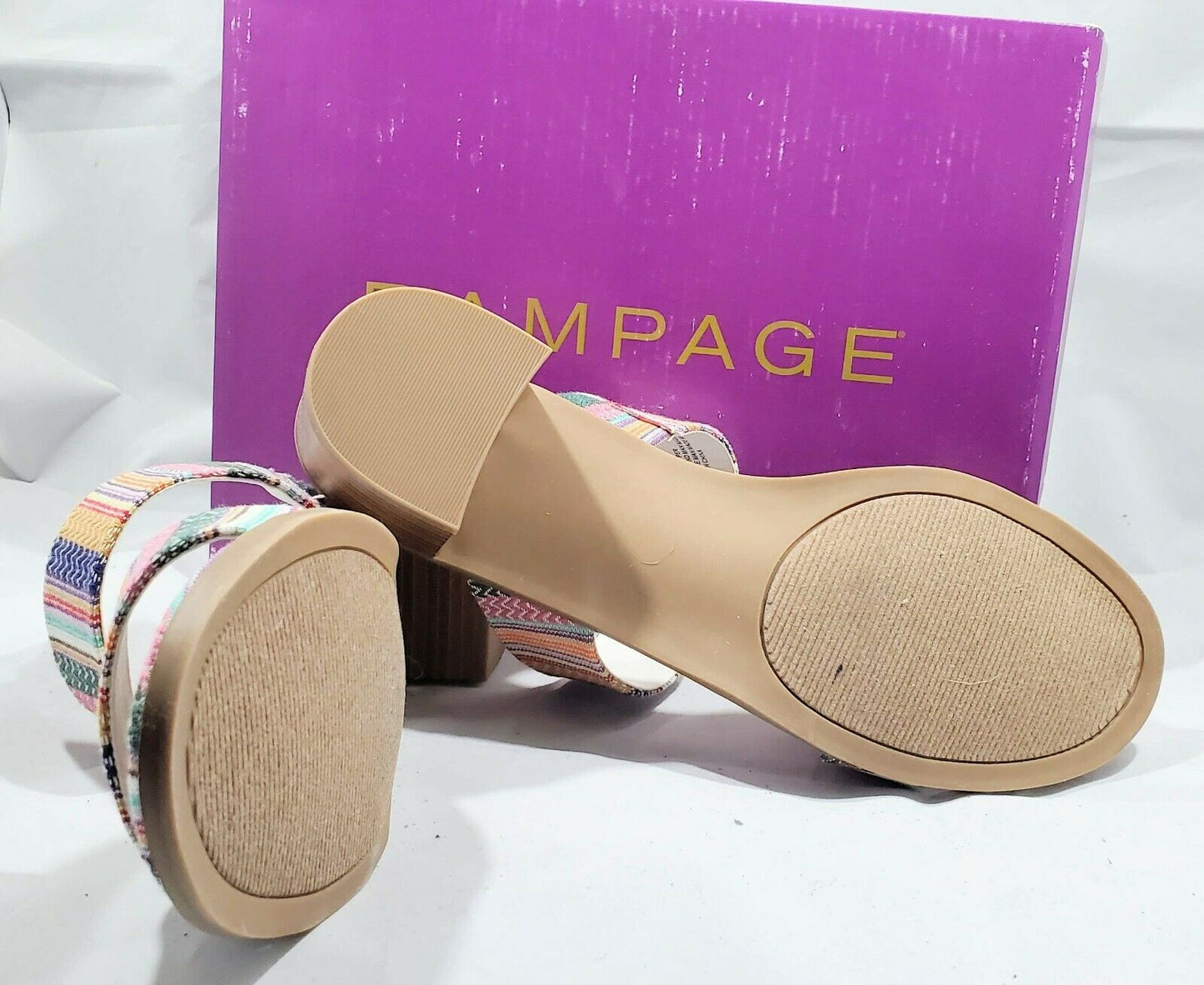 Rampage Hatty Summer Stripe Heeled Sandal - 11m