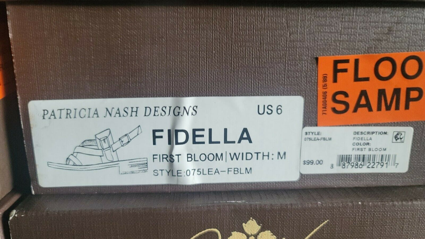 Patricia Nash Fidella First Bloom Print Criss Cross Straps 075LEA-FBLM Size 6M