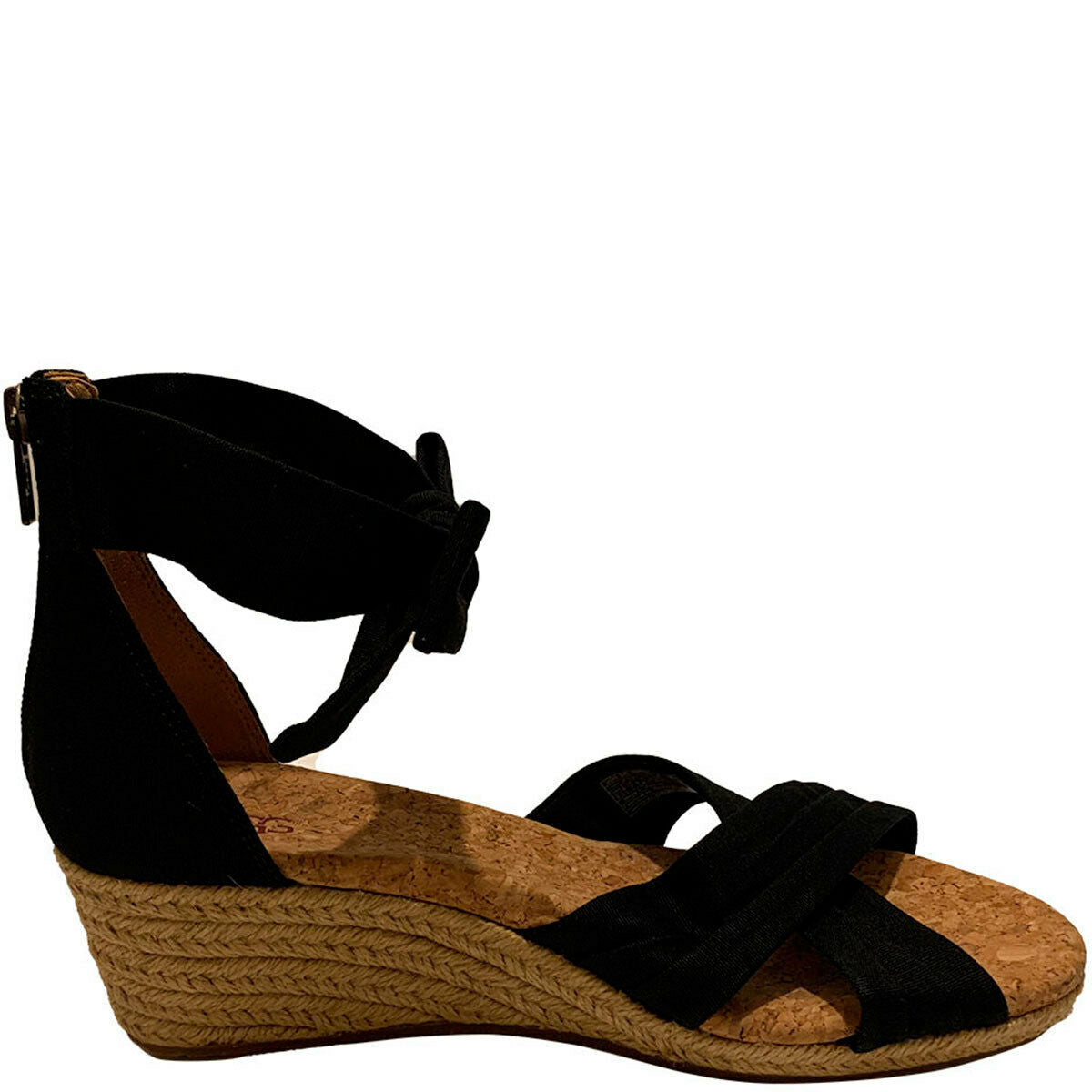 UGG Women's Traci Espadrille Wedge Canvas Sandals Color Black Size 5.5M