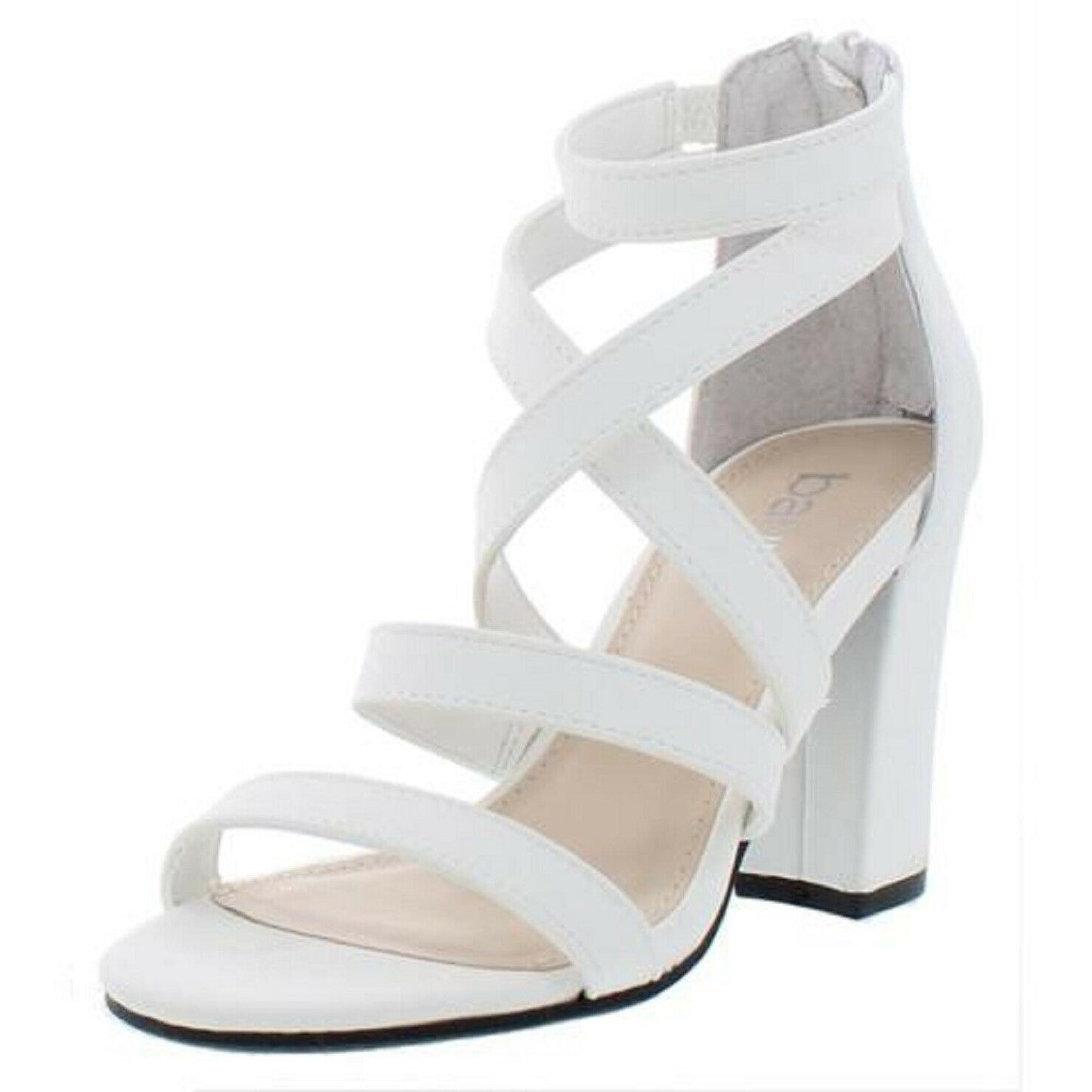 BAR III Womens White Blythe Strappy Heels Color White Size 8.5M