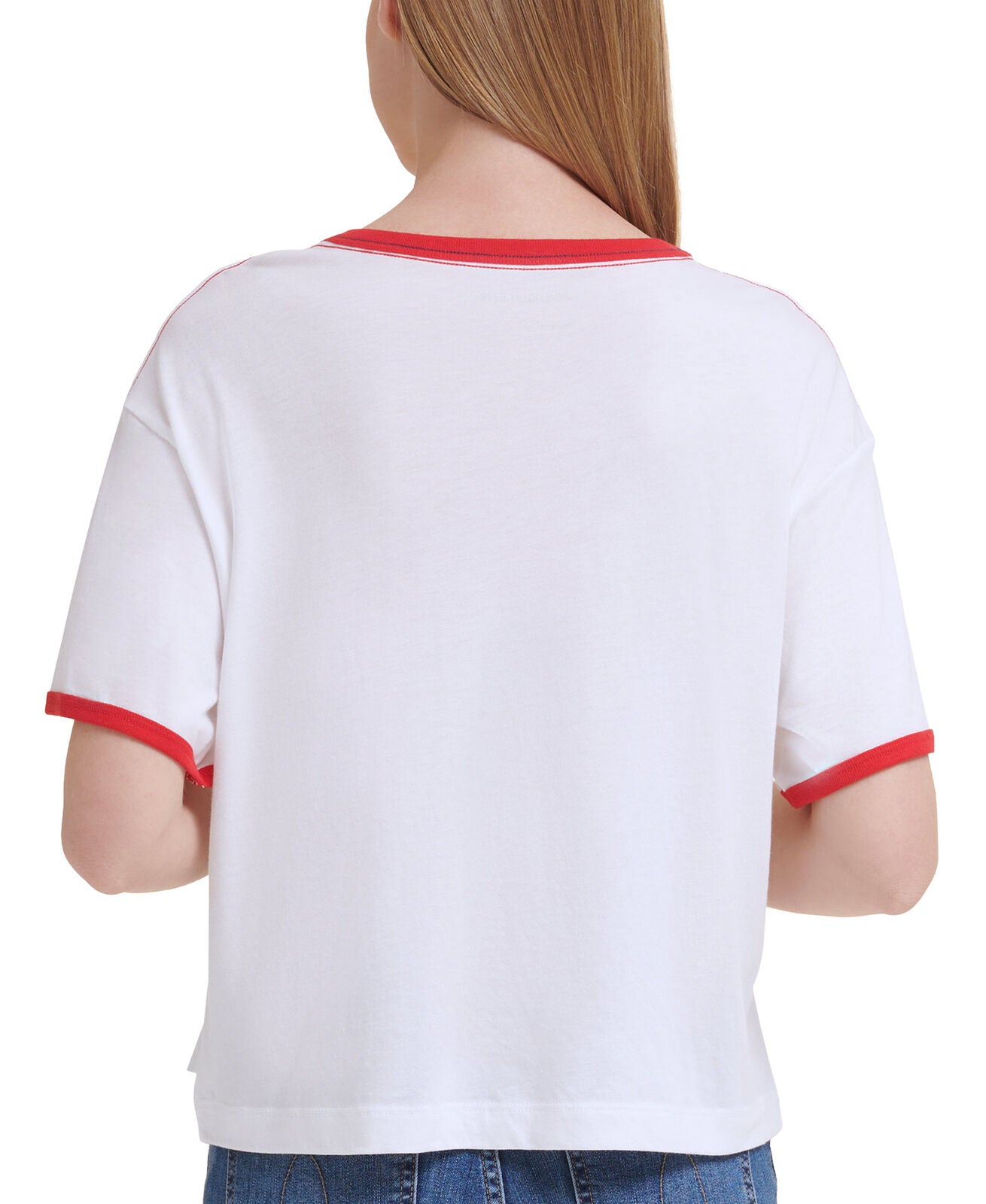 Calvin Klein Jeans Women's Americana Logo T-Shirt Color White Size XL