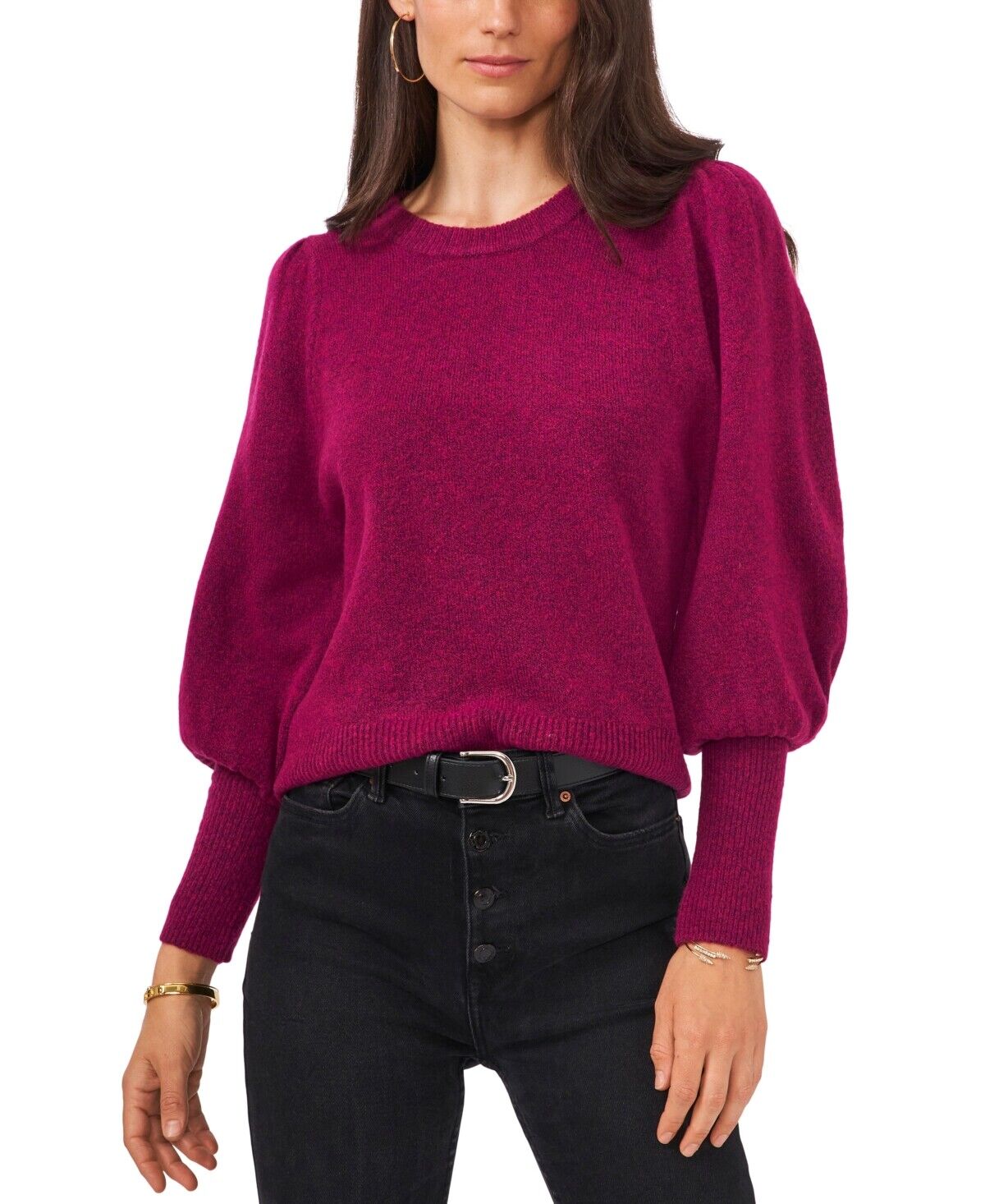 Vince Camuto Women's Balloon Sleeve Cozy Sweater Color Frenzy Size S