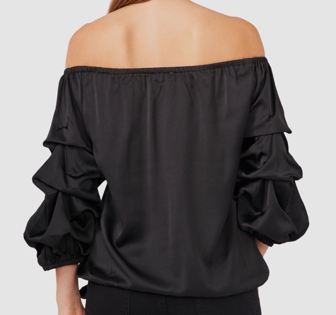 Vince Camuto Women's Off-The-Shoulder Balloon-Sleeve Top Color Black Size 2XS