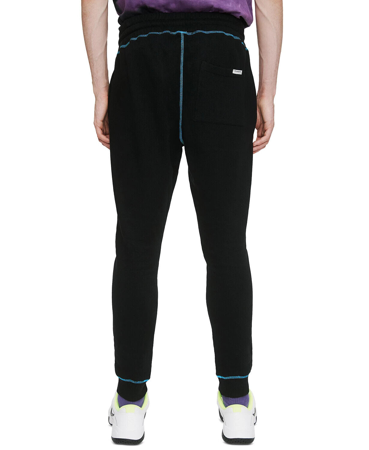 ELEVEN PARIS Men's Regular-Fit Exposed Seam Fleece Joggers Color Black Size XL