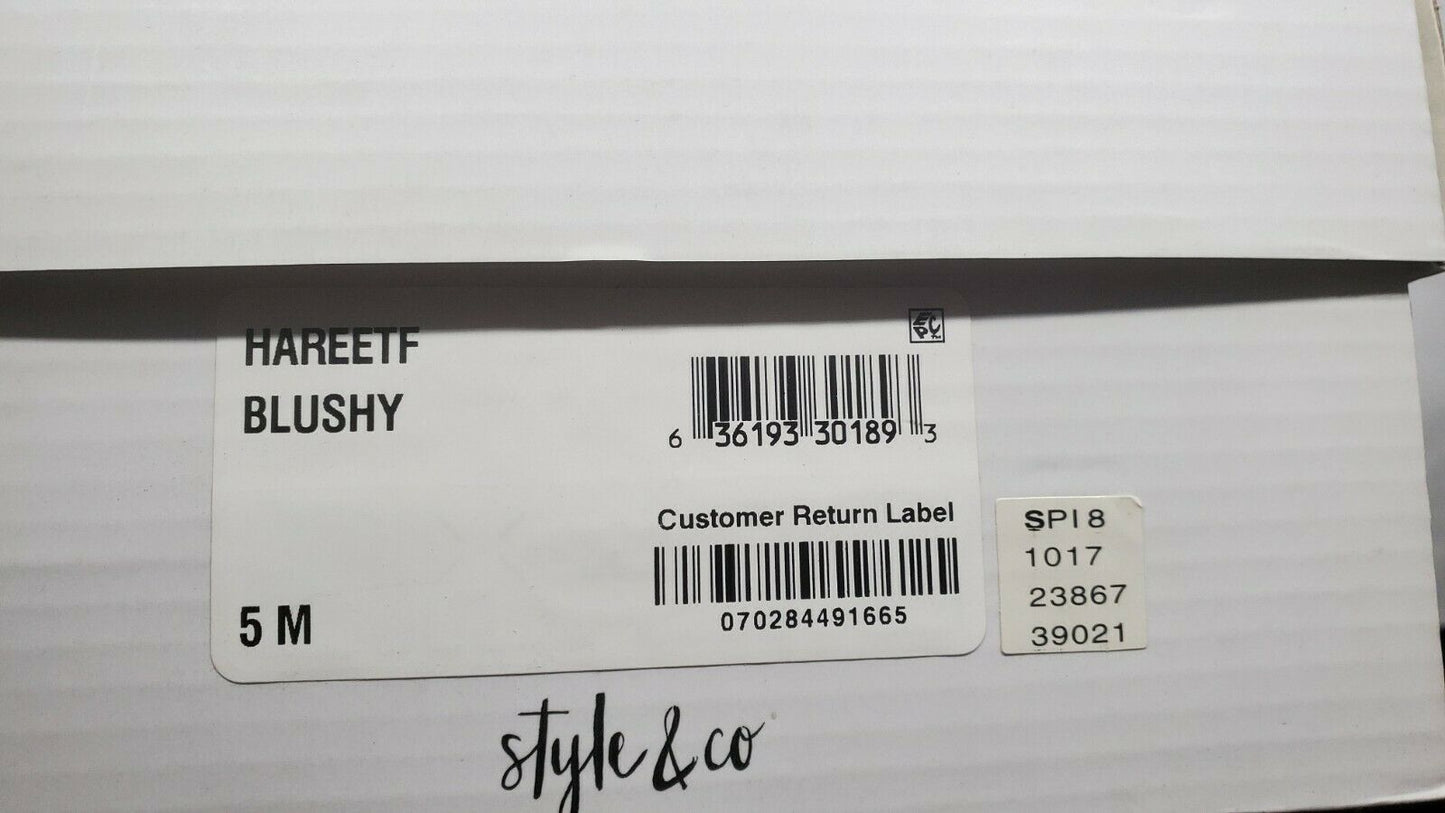 Style & Co. Women's hareet Suede Open Toe Casual Ankle Strap, Blushy, Size 5M