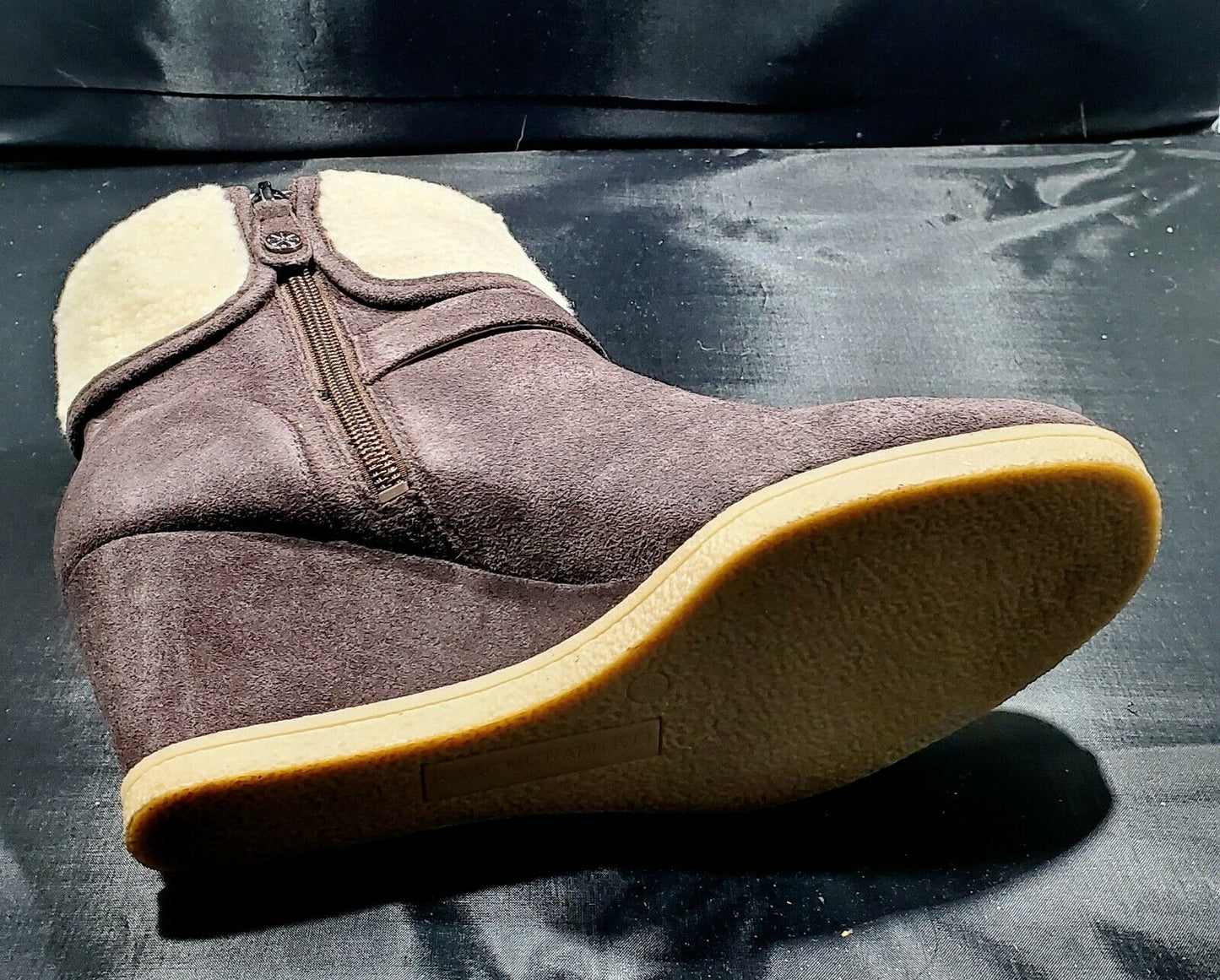 Isaac Mizrahi Live! Suede Wedge Ankle Boots Size 8.5M