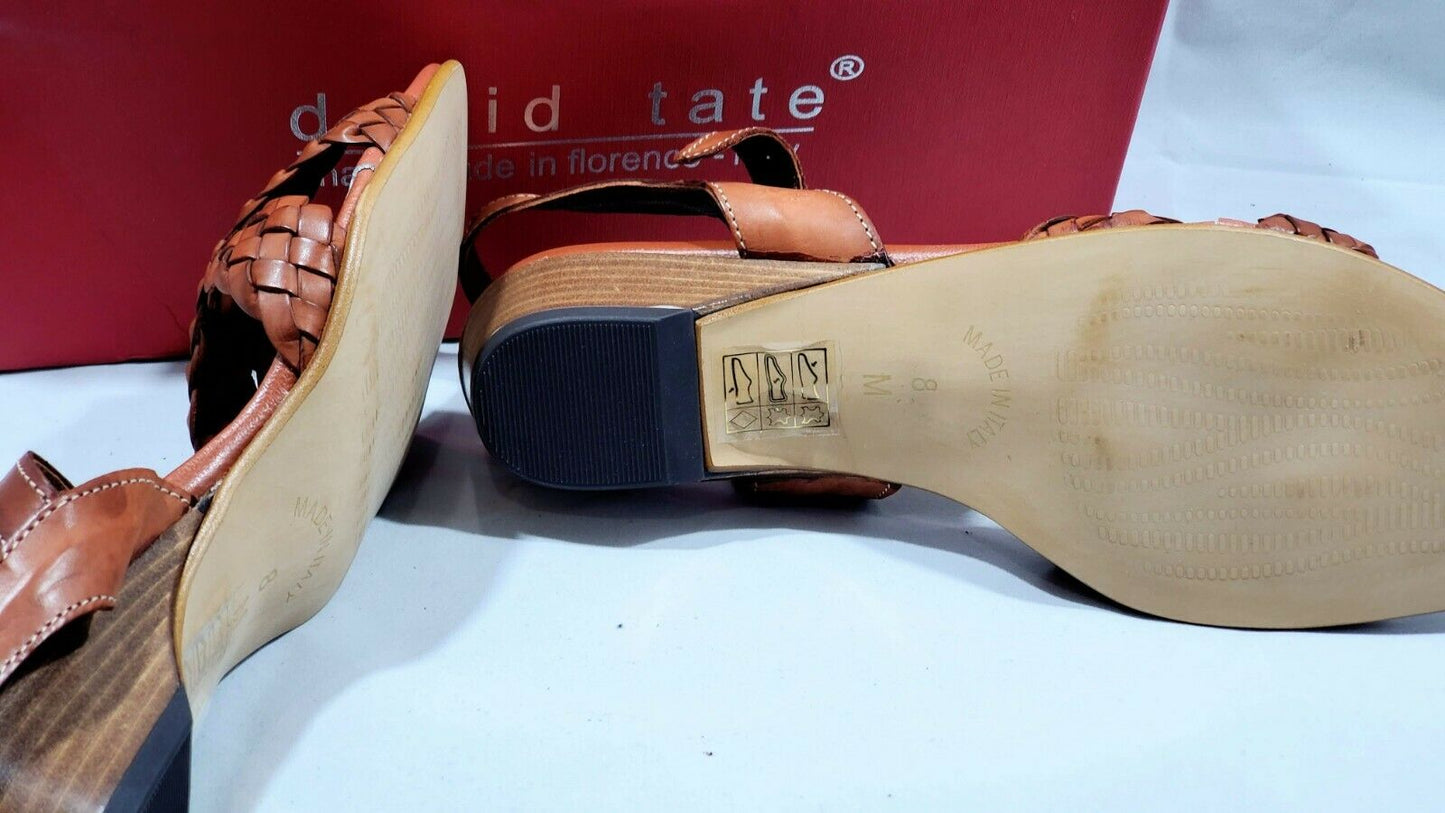David Tate Calabria Women's Sandals Color Cognac Size 8M