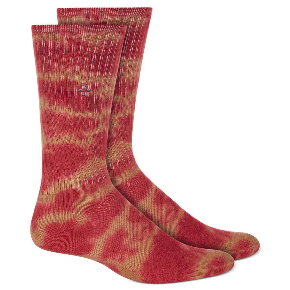 Sun Stone Mens Holiday Tie Dye Crew Socks Color Brown Tie Dye ONE SIZE