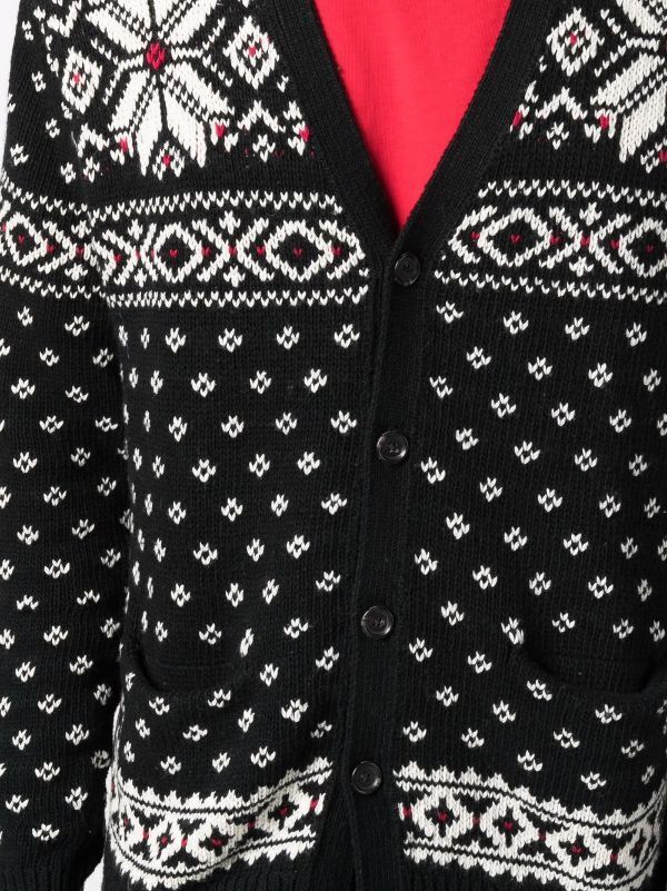 Polo Ralph Lauren Men's Snowflake Cotton-Cashmere Cardigan Color Black Size L