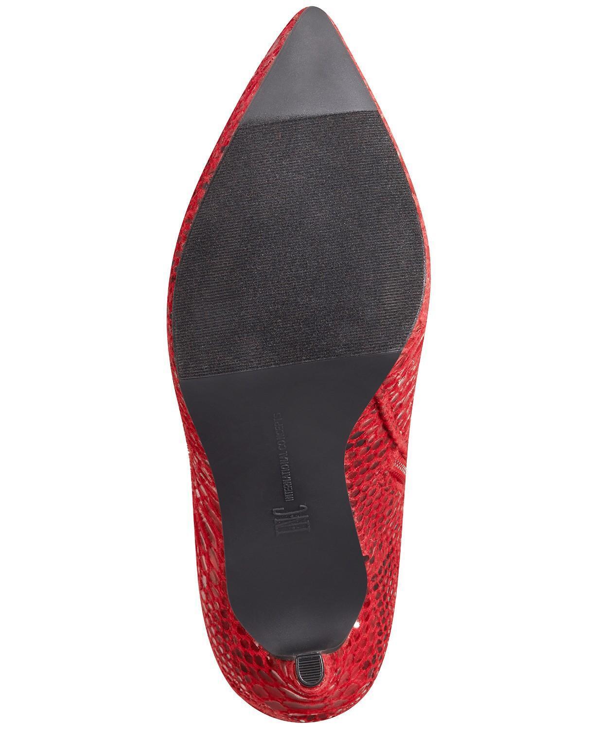 INC International Concepts Womens Rajel Dress Boots Color Reg Red Snake Print Size 10M