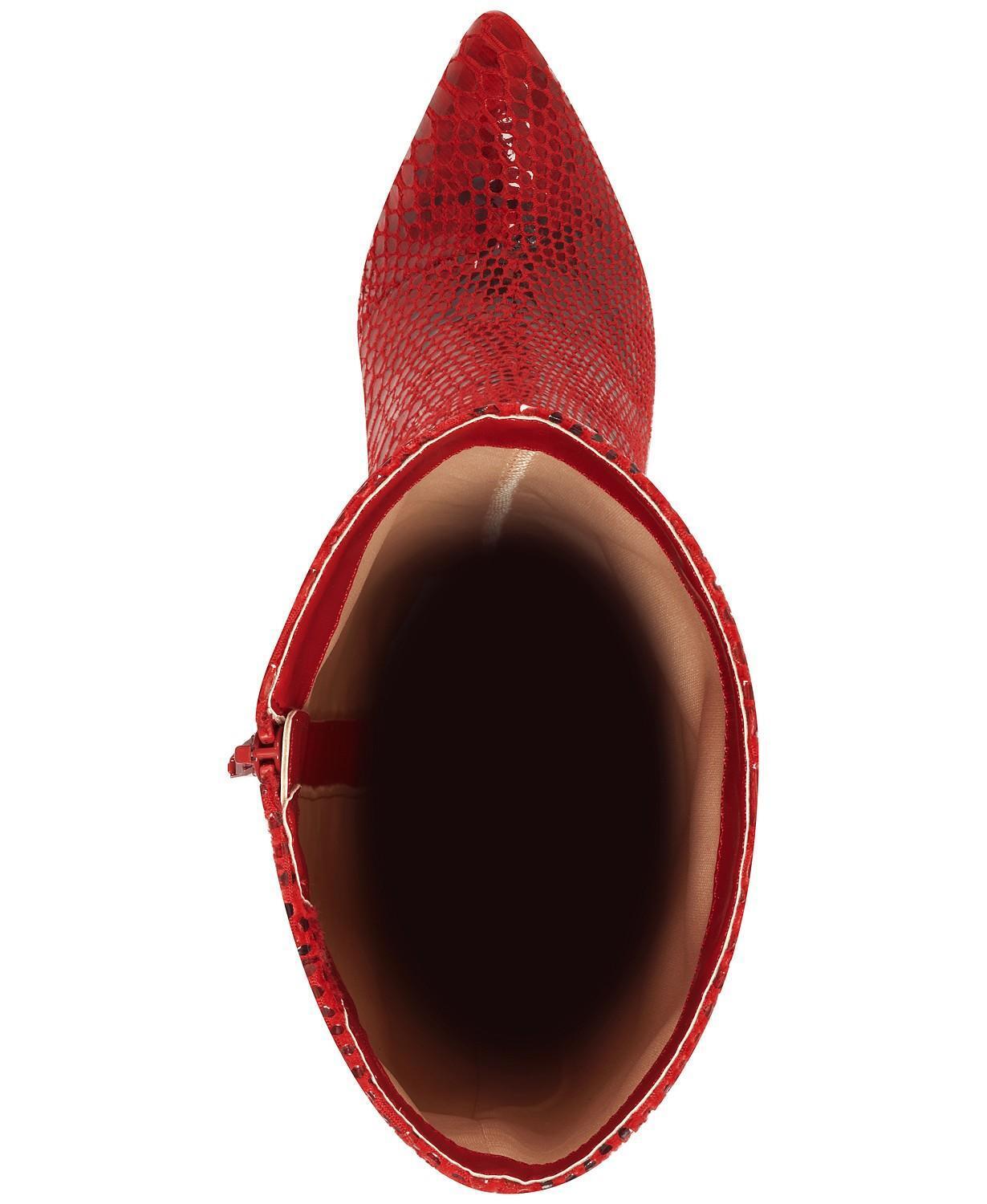 INC International Concepts Womens Rajel Dress Boots Color Reg Red Snake Print Size 10M