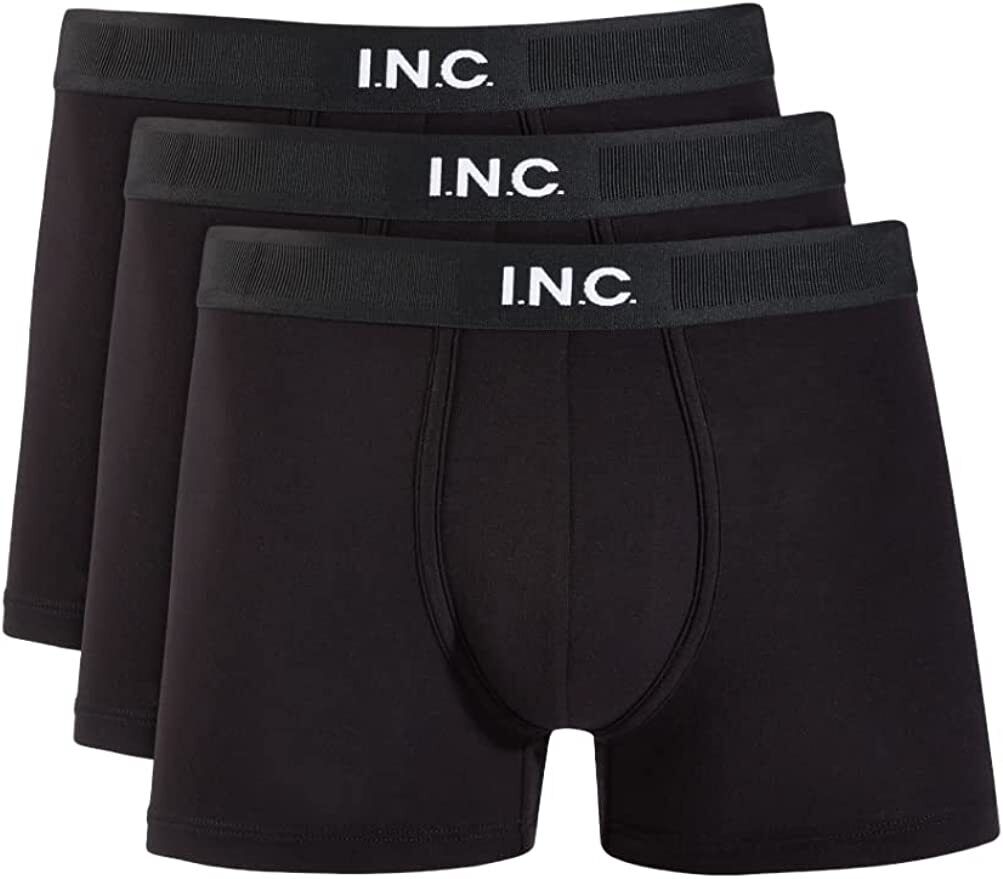 INC International Concepts Men’s Solid 3 pk Boxer Brief Color Black Size XL