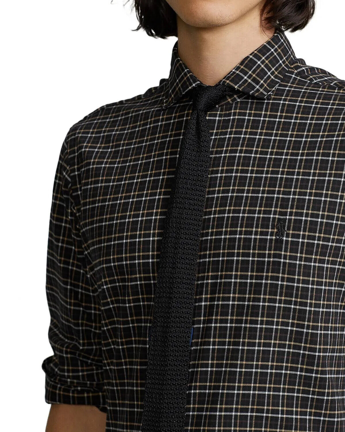 Polo Ralph Lauren Men's Classic-Fit Twill Shirt Color Black/Tan Size S