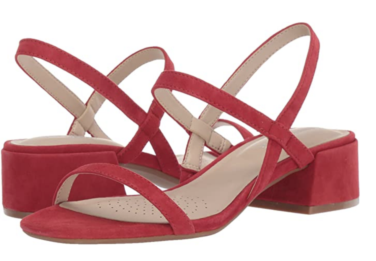 Kenneth Cole Women's Maise Low Block Heel Strappy Sandal Color Fuego Size 9M