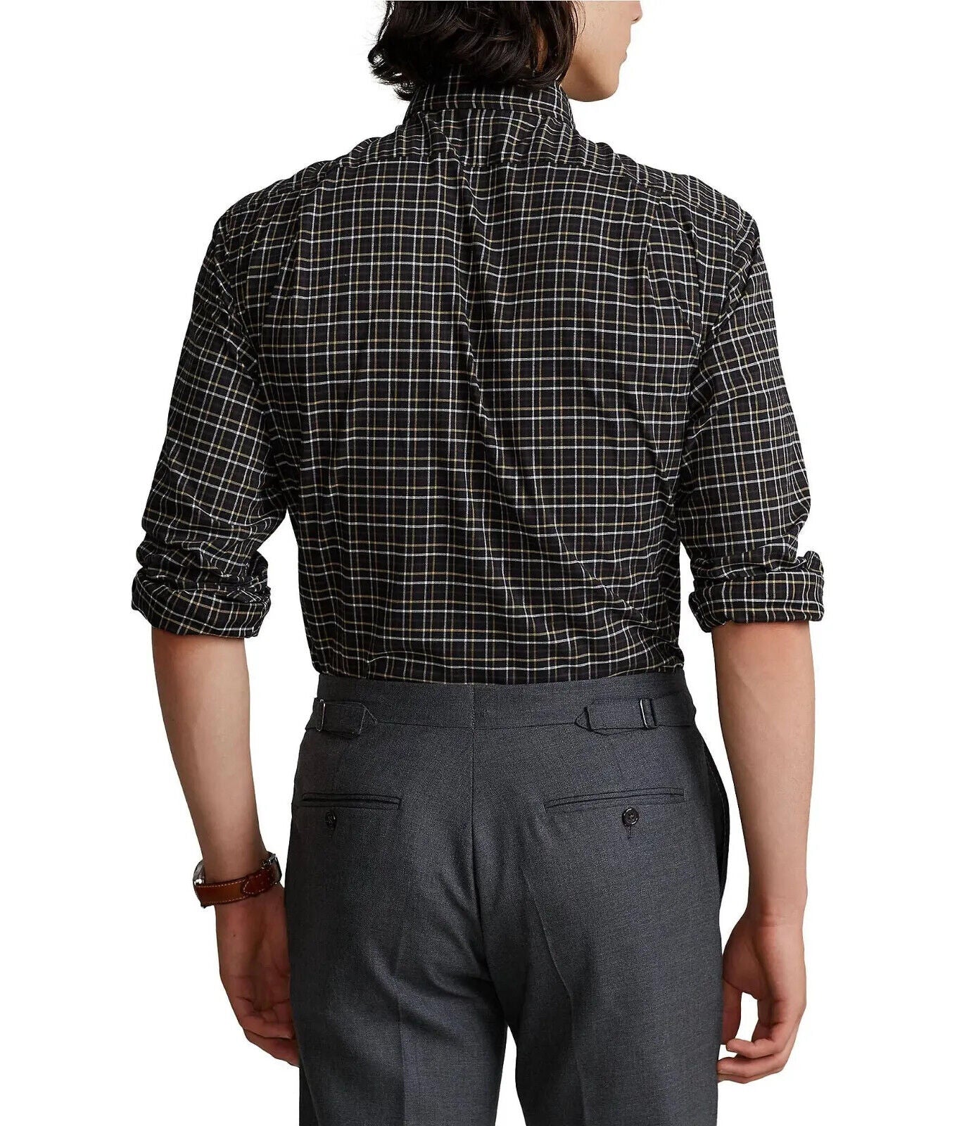 Polo Ralph Lauren Men's Classic-Fit Twill Shirt Color Black/Tan Size S