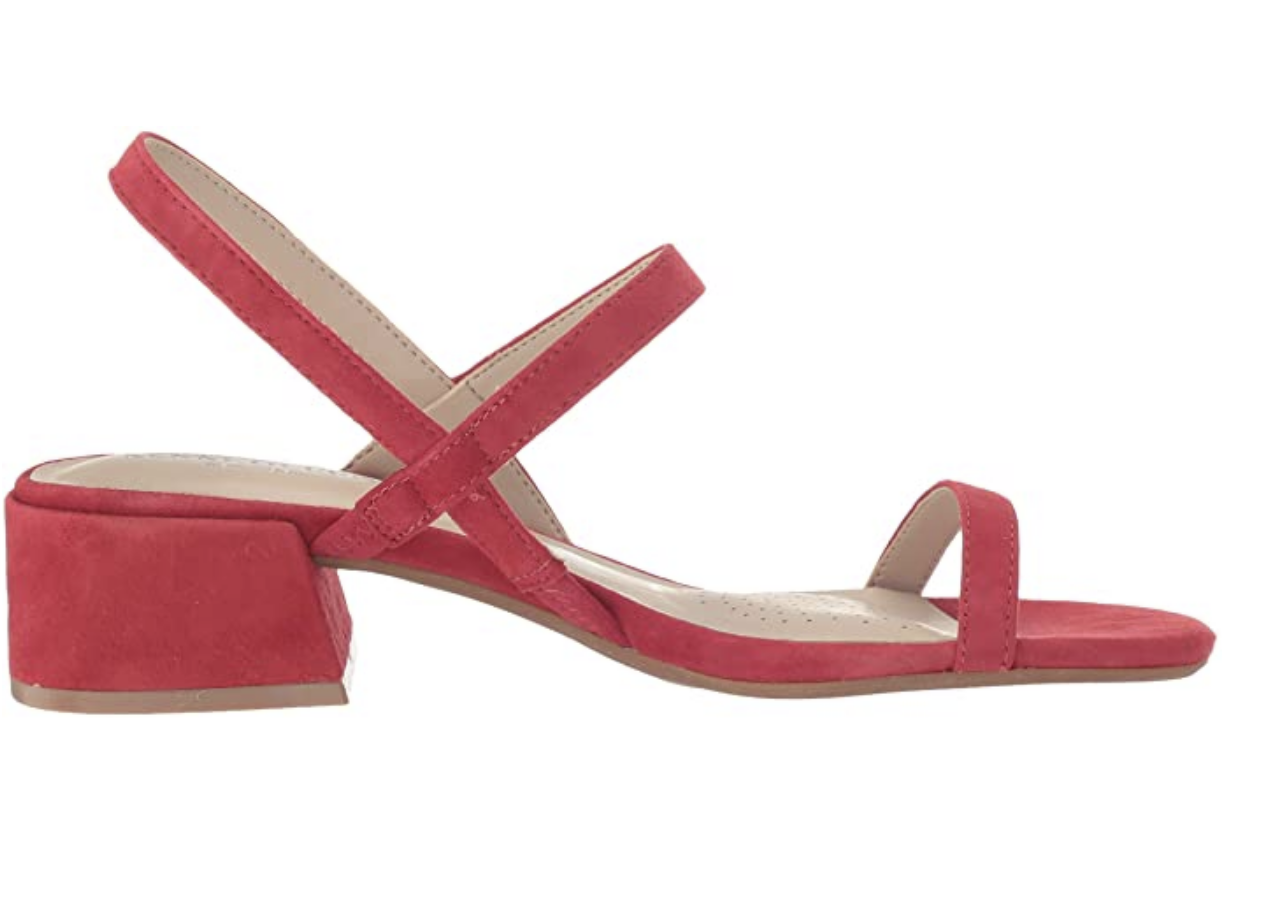 Kenneth Cole Women's Maise Low Block Heel Strappy Sandal Color Fuego Size 9M