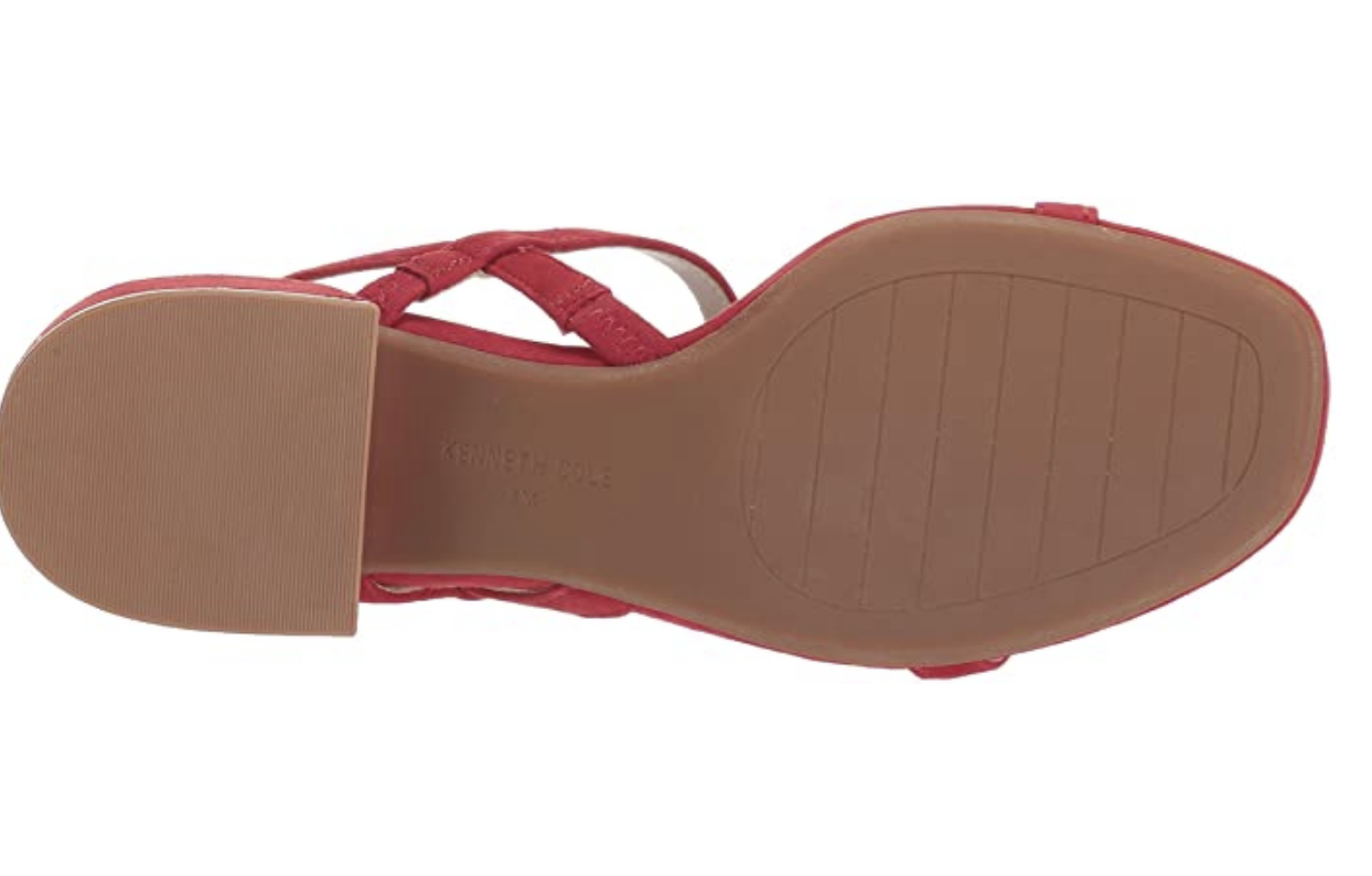 Kenneth Cole Women's Maise Low Block Heel Strappy Sandal Color Fuego Size 9M