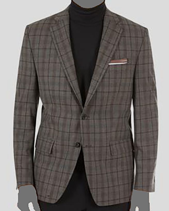 Lauren Ralph Lauren Ultra Flex Plaid Sport Coat Color Greybrown Plaid Size 43R
