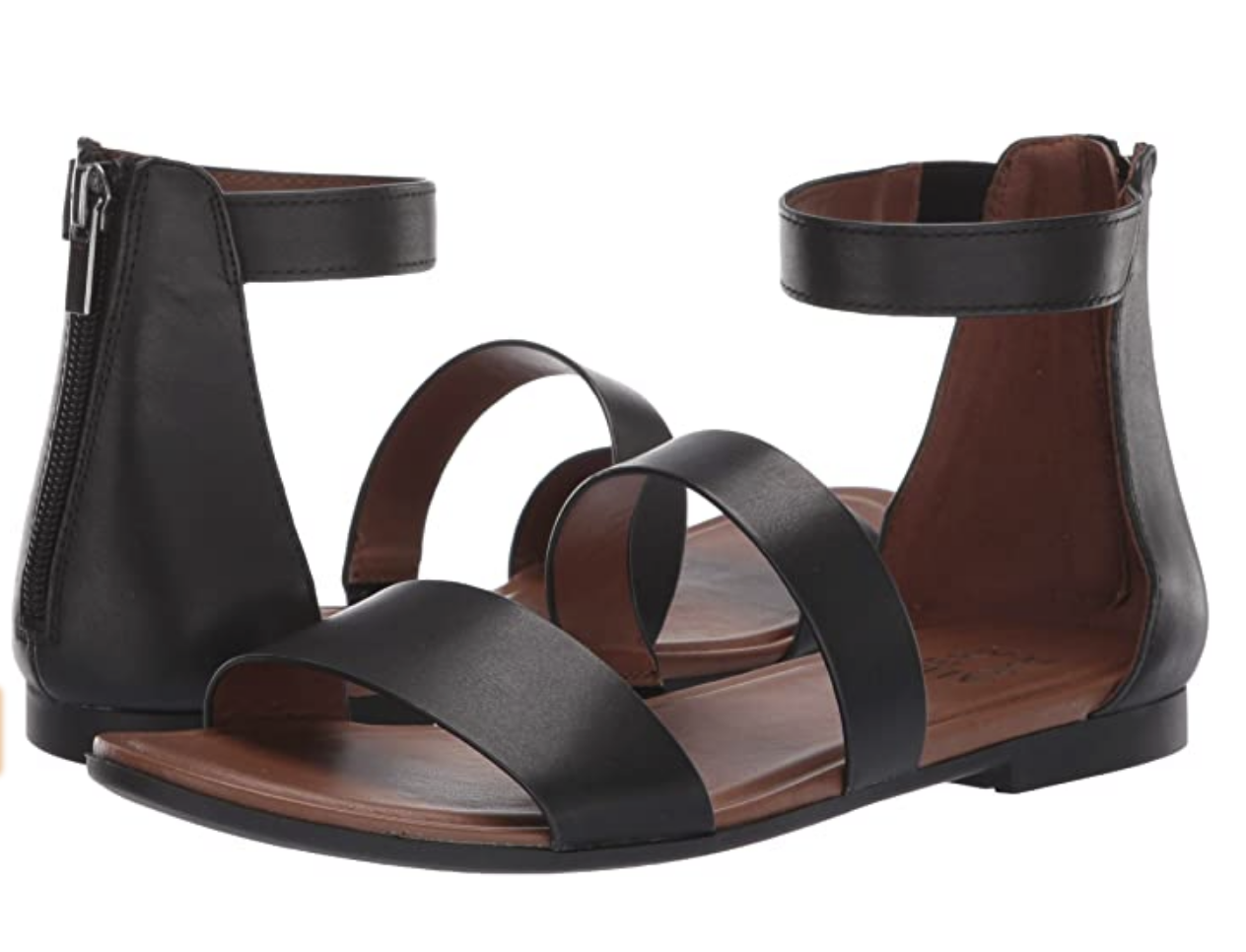 Naturalizer Women's Tish Flat Sandal Color: Black Leather Size: 11 M