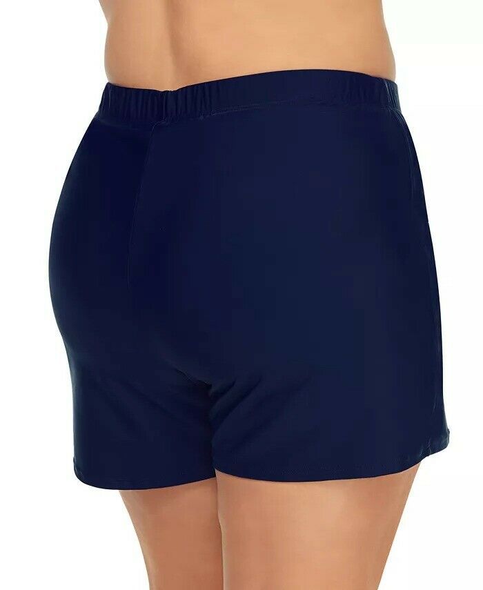 Island Escape Thigh Minimizing Lined Stretch Board Shorts Color Navy Size 18W