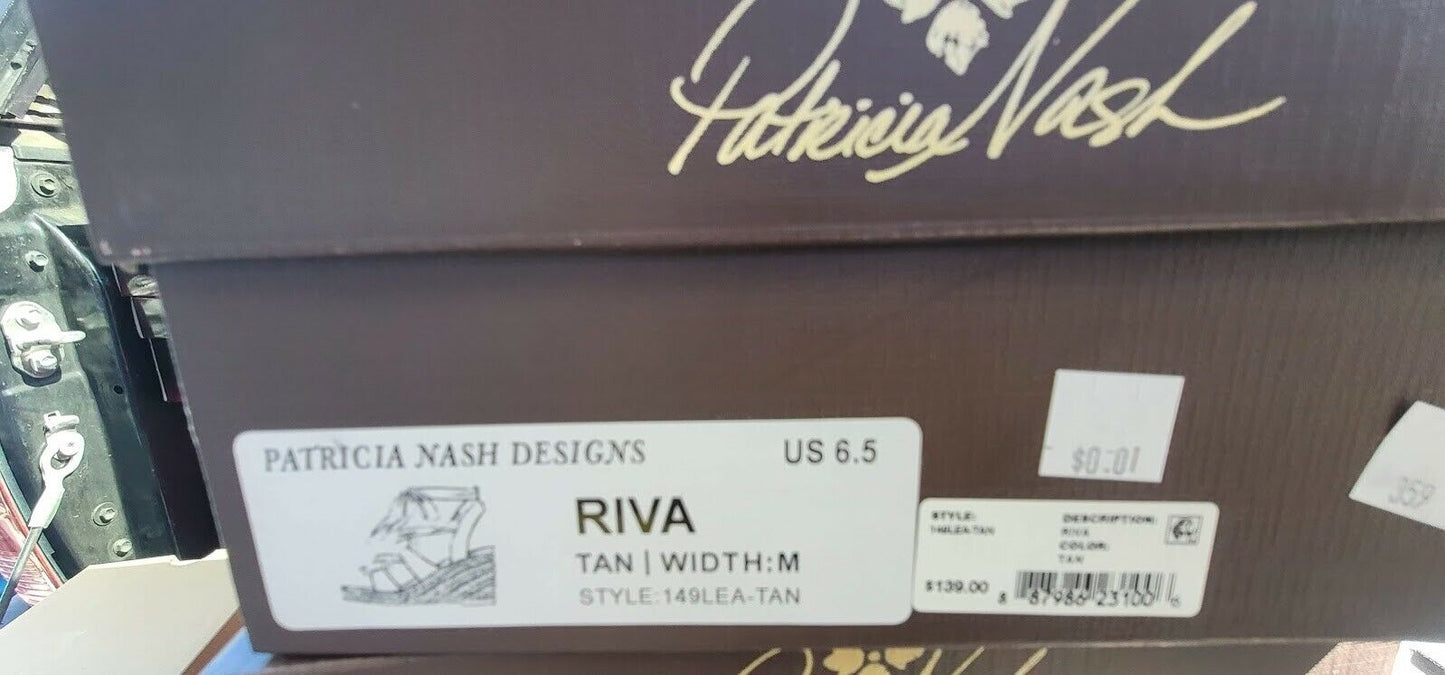 Patricia Nash TAN Riva Wedge 149LEA-TAN Tie Laces