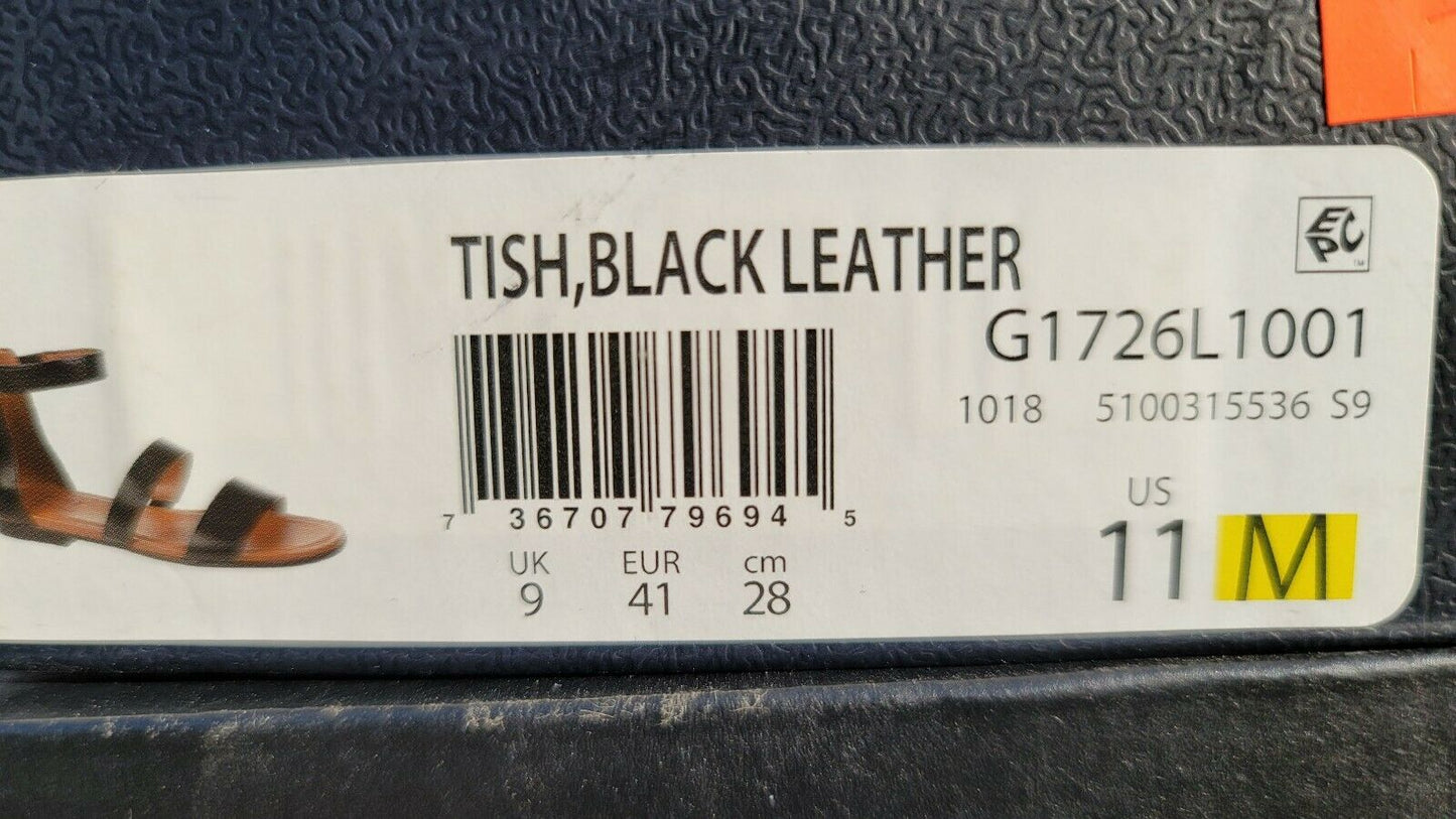 Naturalizer Women's Tish Flat Sandal Color: Black Leather Size: 11 M