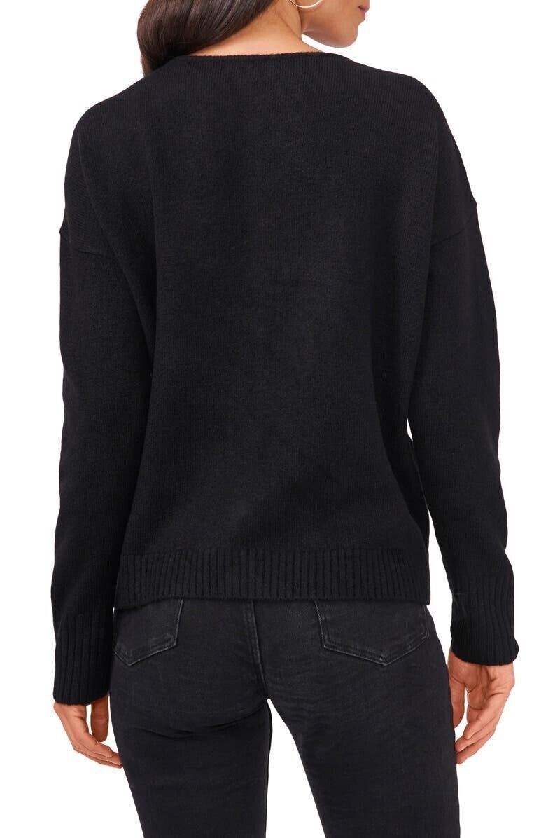 Vince Camuto Women's Tie-Front Sweater Color Rich Black Size M