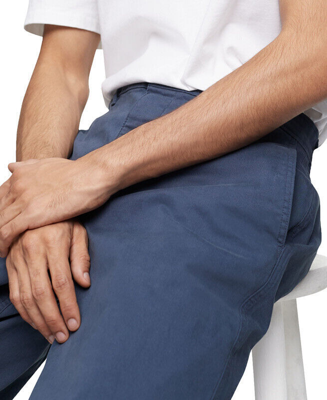 Calvin Klein Men's Straight-Fit Stretch Chino Pants Color Blue Ink W30xL30