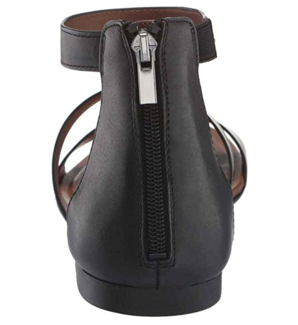Naturalizer Women's Tish Flat Sandal Color: Black Leather Size: 11 M