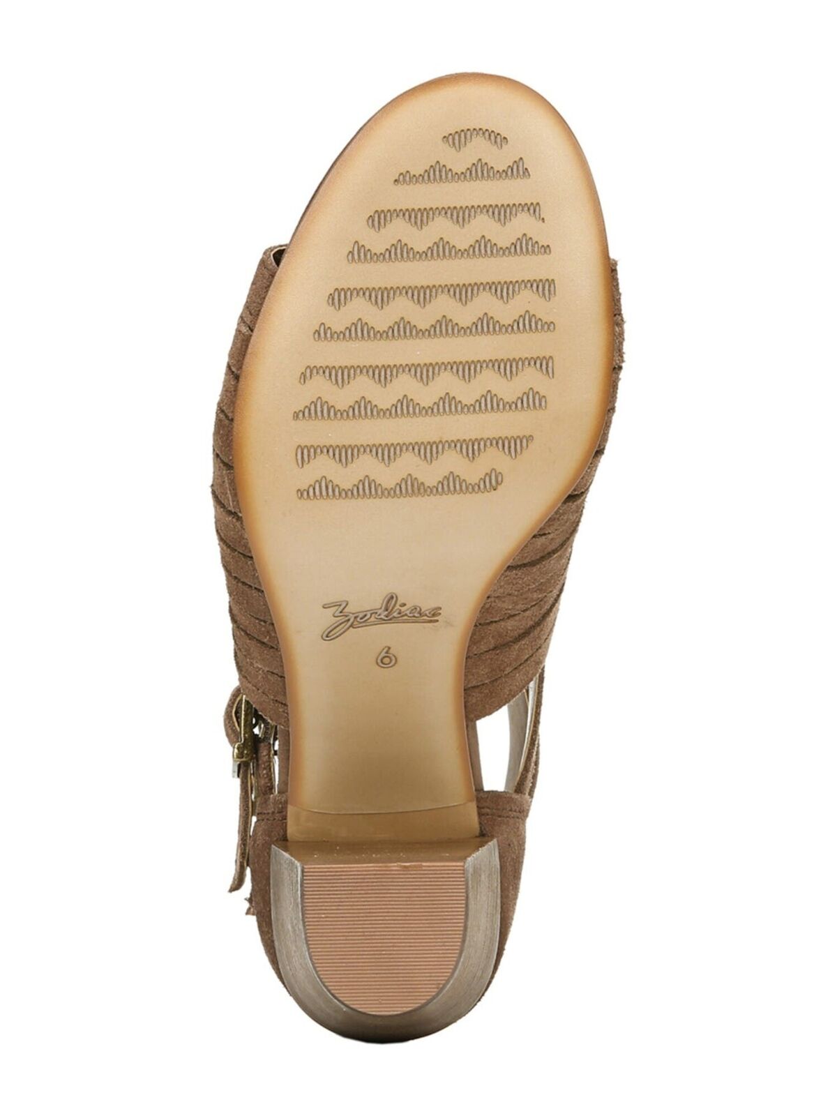 ZODIAC Womens Woven Cassie Round Toe Block Heel Sandals Color Brown Leather Size 6.5M