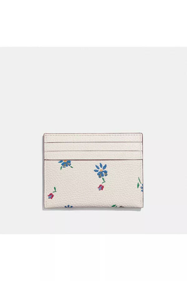Coach Card Case With Wildflower Print Color Ivory Multi