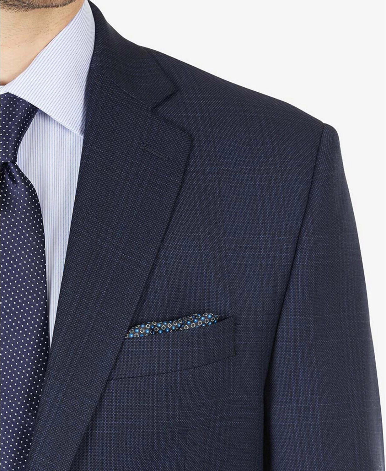 Lauren Ralph Lauren Mens Ultraflex Classic-Fit Wool Jacket Color Navy Plaid Size 38S