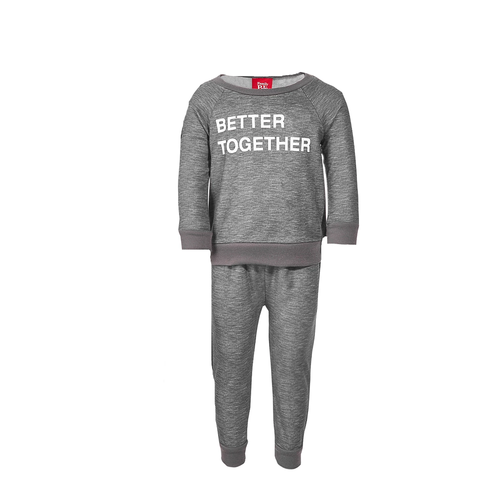 Family PJs Baby Unisex Better Together Top & Pants 2PC Pajama Set Color Gray Size 6-9M