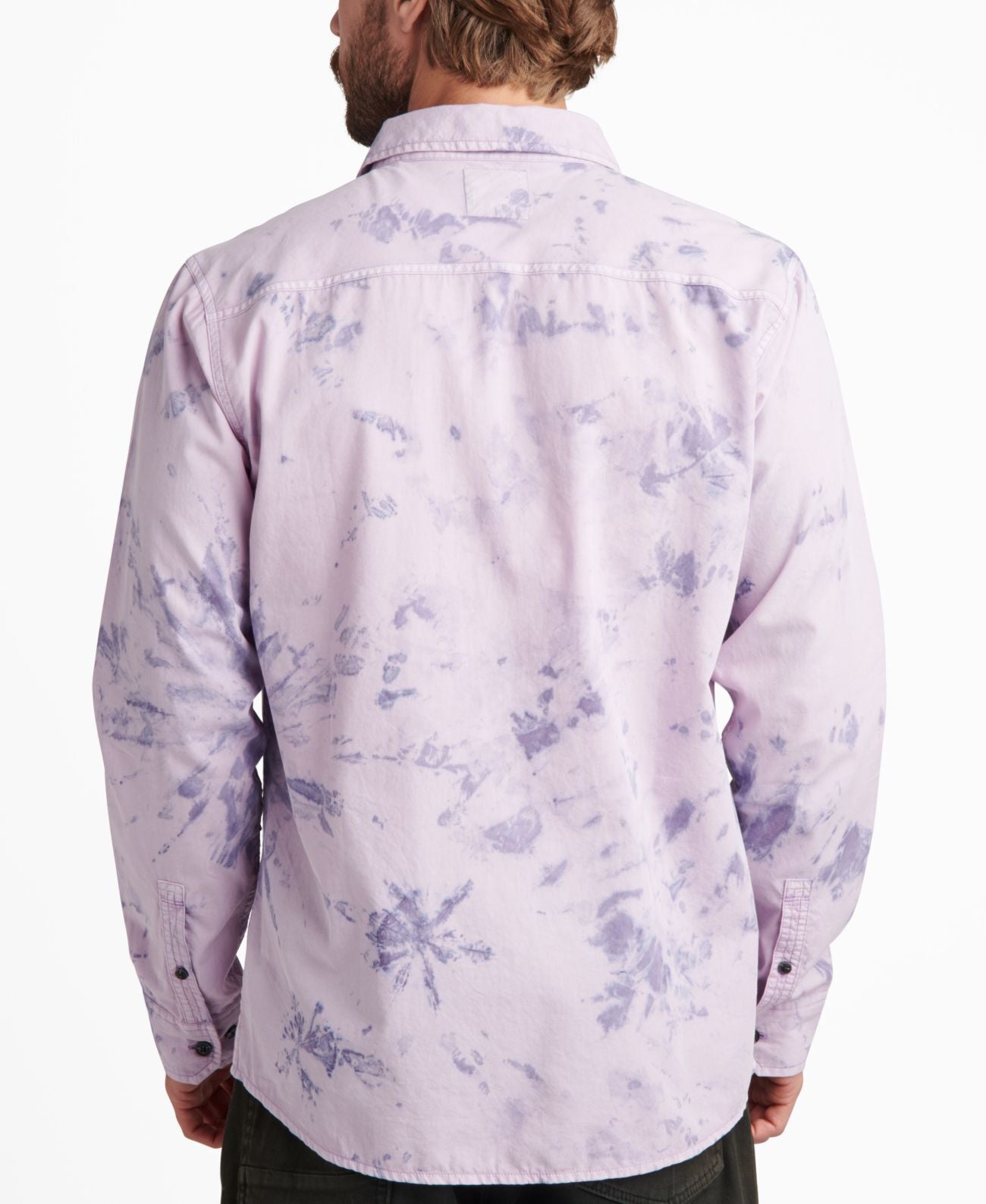 Junk Food Men's Renzo Long Sleeve Button Down Shirt Color Lavender Frost Size M