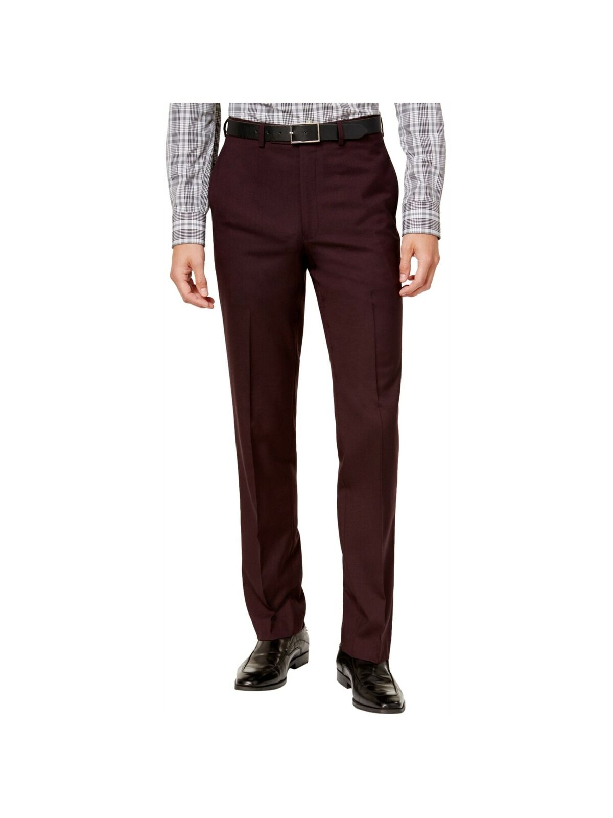 Calvin Klein Men’s Maroon Infinite Dress Pants Color Burgundy 34Wx32L