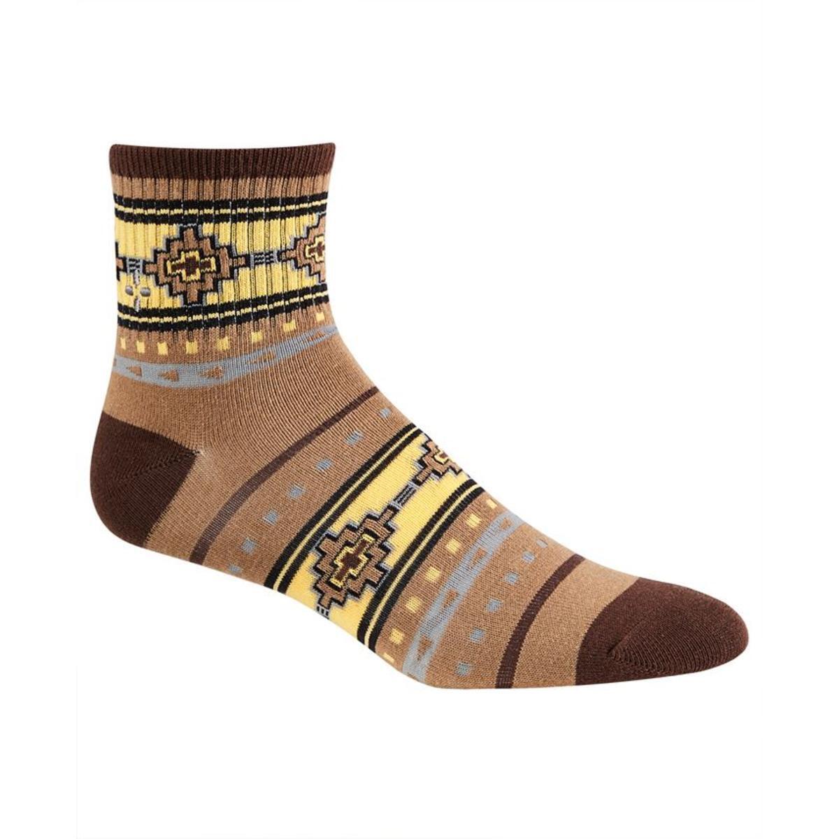 Sun Stone Mens Aztec Patterned Half Calf Socks Color Brown Aztec ONE SIZE