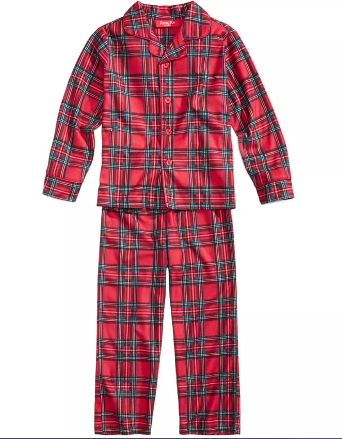 FAMILY PAJAMAS Big Kids' 2-Piece Brinkley Plaid Pajama Set Size 6-7